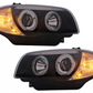 Angel Eyes Headlights for BMW 1 E81 E82 E87 E88 04-11 Black