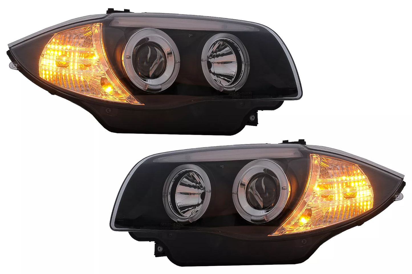 Angel Eyes Headlights for BMW 1 E81 E82 E87 E88 04-11 Black