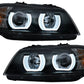 U-LED 3D Headlights Halogen for BMW 3 Series E90 E91 03.2005-08.2008 LHD Black