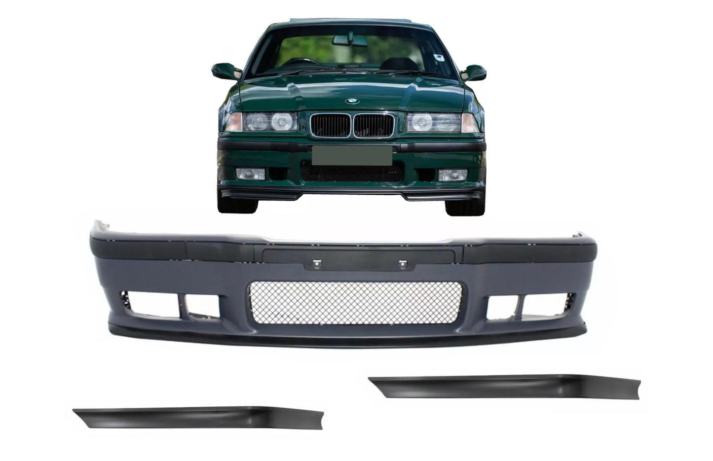 Front Bumper for BMW 3 Series E36 92-98 Spoiler Splitters Flaps M3 Design