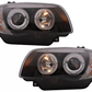 Angel Eyes Headlights for BMW 1 E81 E82 E87 E88 04-11 Black