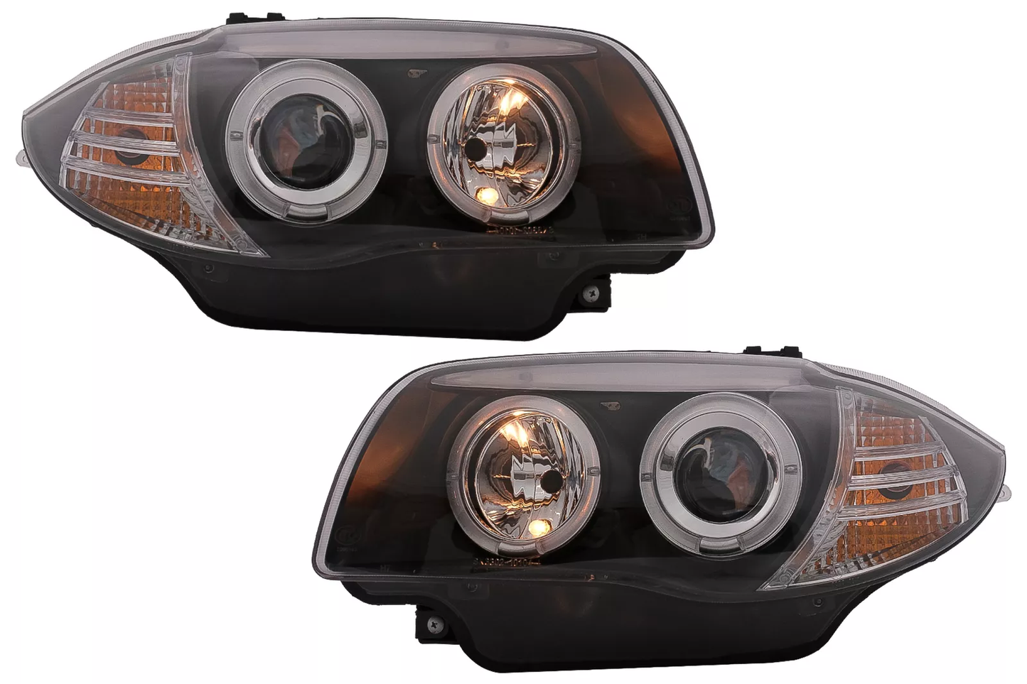 Angel Eyes Headlights for BMW 1 E81 E82 E87 E88 04-11 Black