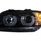 U-LED 3D Headlights Halogen for BMW 3 Series E90 E91 03.2005-08.2008 LHD Black