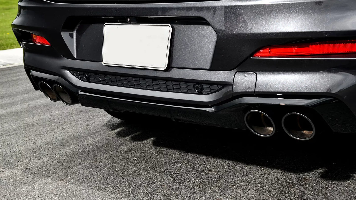 Rear Bumper Spoiler Diffuser Double Outlet Exhaust Tips for BMW X4 G02 18+ M Sport