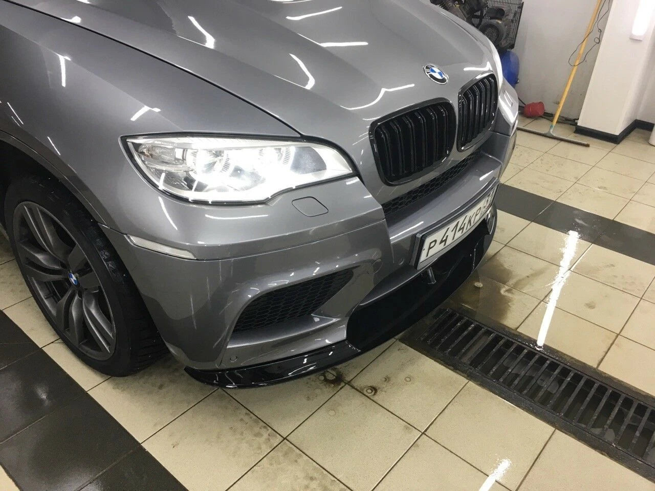 FRONT LIP SPOILER SPLITTER FOR BMW E71 X6M E70 X5 M 2010 - 2014 ABS