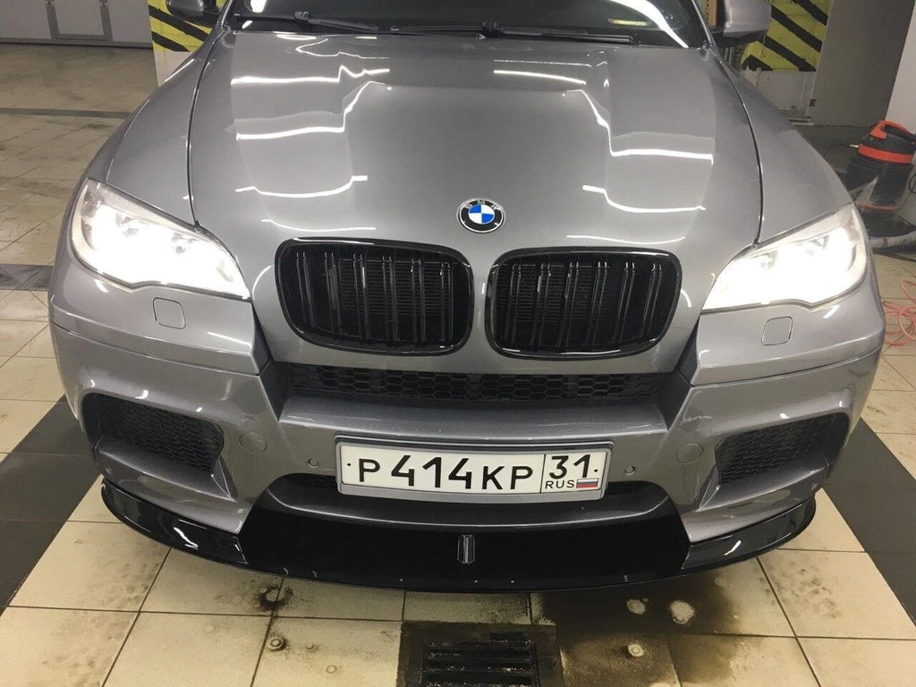FRONT LIP SPOILER SPLITTER FOR BMW E71 X6M E70 X5 M 2010 - 2014 ABS