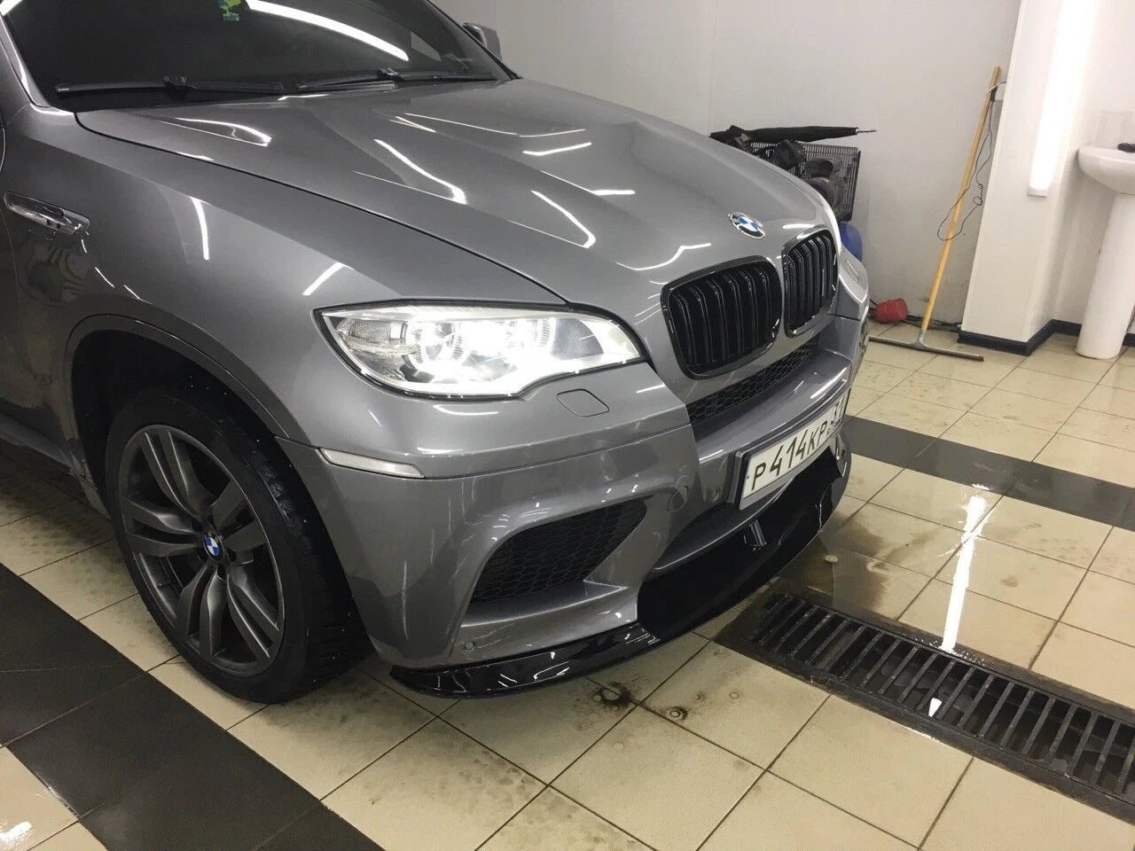 FRONT LIP SPOILER SPLITTER FOR BMW E71 X6M E70 X5 M 2010 - 2014 ABS