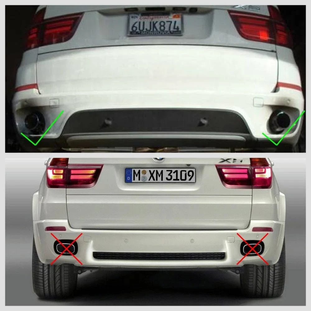 MEGAN 3.5" Dual Stainless Tip Axle Back Exhaust for BMW E70 X5 07-13 3.0L *Non M  e-autosports