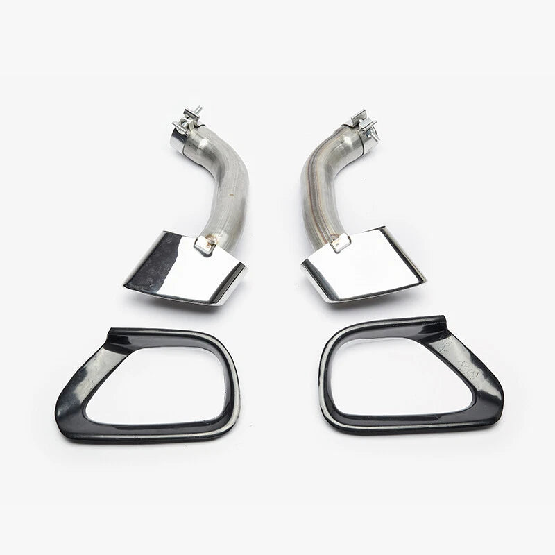 For BMW X5 E70 08-13 304 Stainless Steel Tip +Cover Black/Silver Exhaust Tip