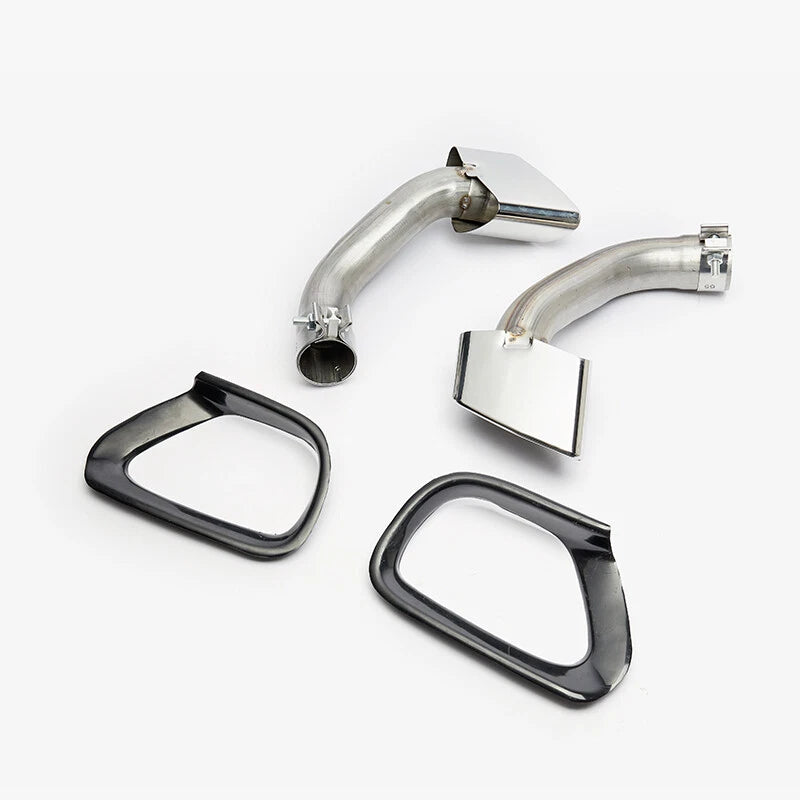 For BMW X5 E70 08-13 304 Stainless Steel Tip +Cover Black/Silver Exhaust Tip