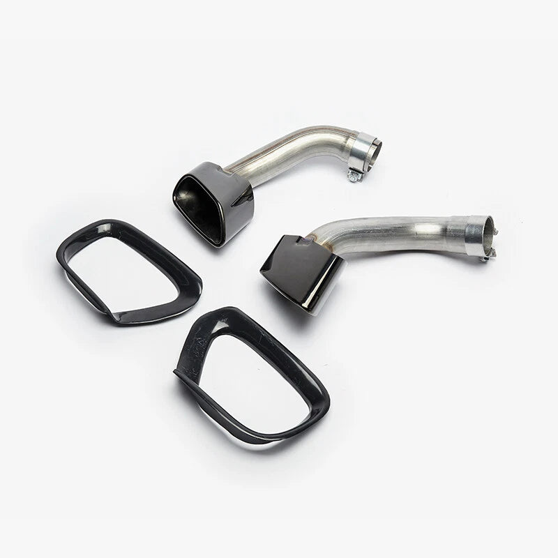 For BMW X5 E70 08-13 304 Stainless Steel Tip +Cover Black/Silver Exhaust Tip