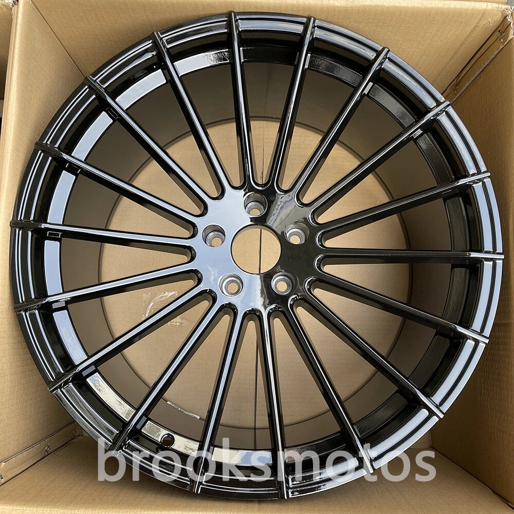 22" HM STYLE GLOSS BLACK SQUARE WHEELS RIMS FIT BMW X5 E70 F15 X6 E71 F16 5X120