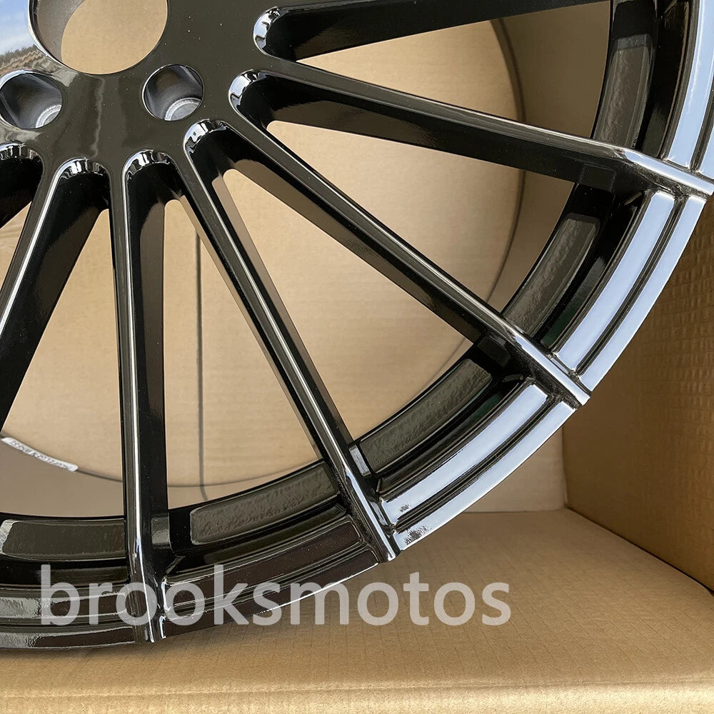 22" HM STYLE GLOSS BLACK SQUARE WHEELS RIMS FIT BMW X5 E70 F15 X6 E71 F16 5X120
