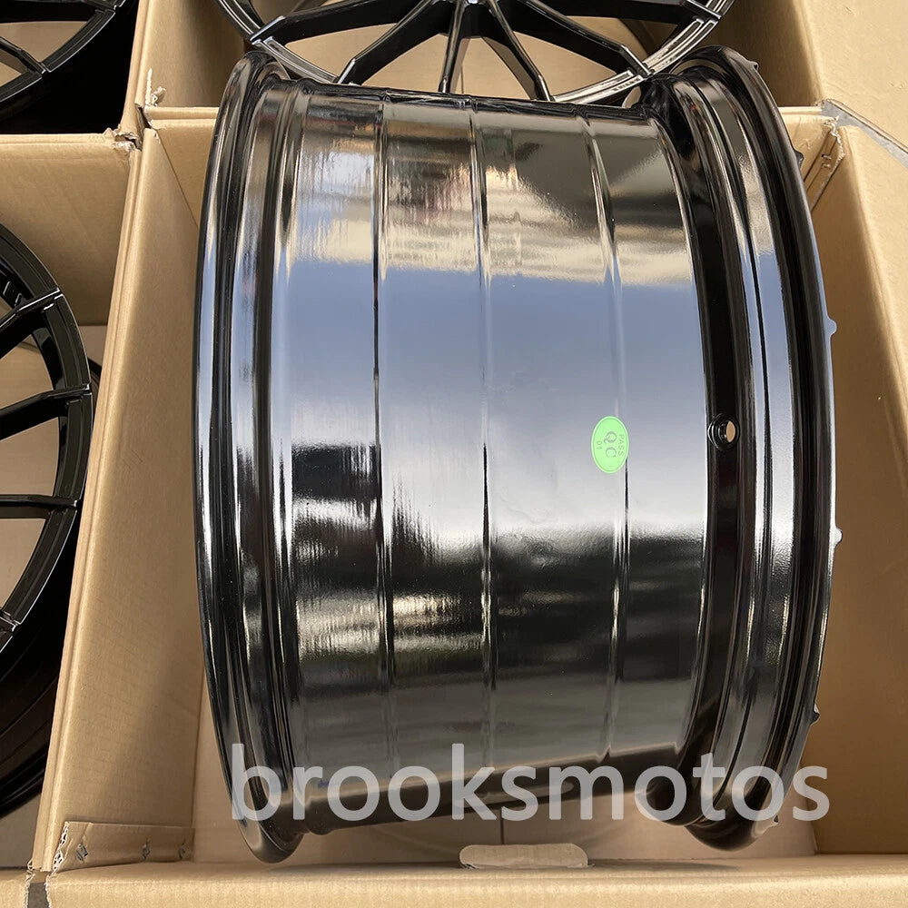 22" HM STYLE GLOSS BLACK SQUARE WHEELS RIMS FIT BMW X5 E70 F15 X6 E71 F16 5X120