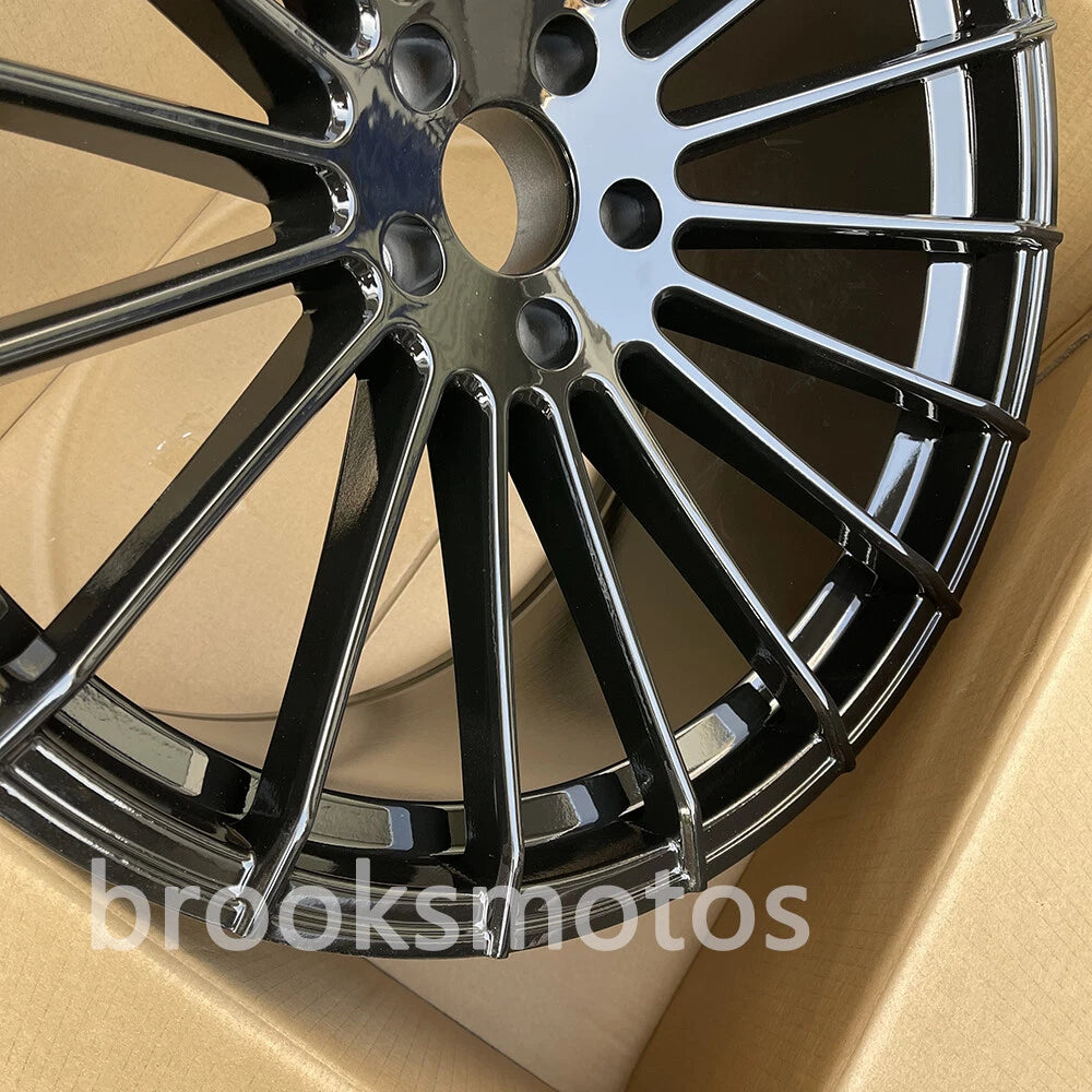 22" HM STYLE GLOSS BLACK SQUARE WHEELS RIMS FIT BMW X5 E70 F15 X6 E71 F16 5X120