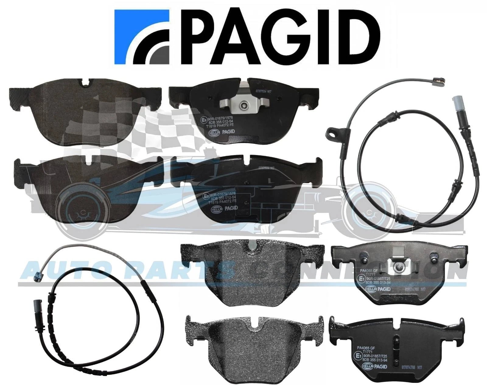 BMW X5 X6 FRONT REAR BRAKE PAD KIT WEAR SENSORS PAGID OEM E70 E71 F15 F16 35d