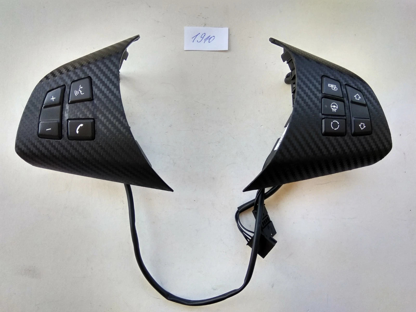 07-14 BMW X5 E70 E70LCi GLOSSY CARBON STEERING WHL CONTROL BUTTONS SWITCH heated