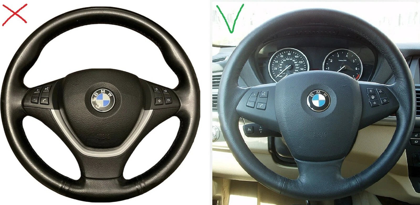07-14 BMW X5 E70 E70LCi GLOSSY CARBON STEERING WHL CONTROL BUTTONS SWITCH heated